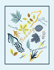 Flowers and leaf pattern design. Illustration design t shirt vector.