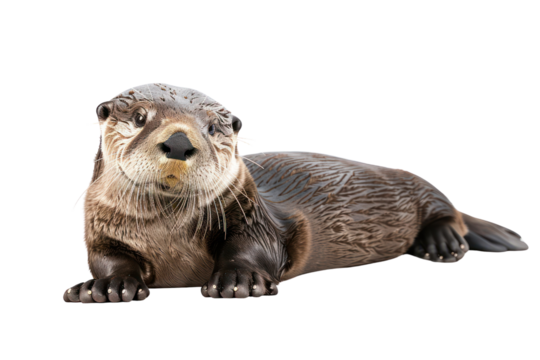 marine otter on isolated transparent background
