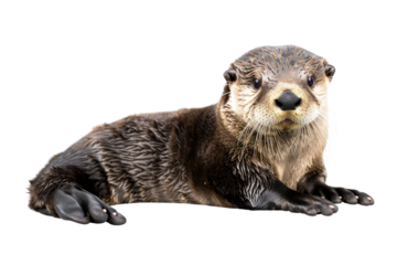 marine otter on isolated transparent background