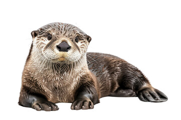marine otter on isolated transparent background