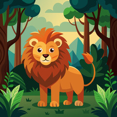 Lion in Jungle The King Lion