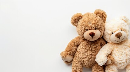 Fototapeta premium Two Teddy Bears Sitting Together