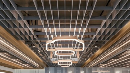 Current Trends in Modern Interior Design: Suspended Ceiling Drywall Construction for Homes and Offices. Concept Interior Design Trends, Suspended Ceiling, Drywall Construction, Home Decor