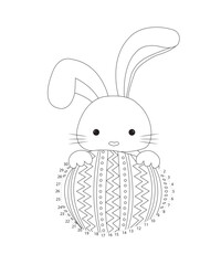 Dot easter coloring page black and white coloring book page