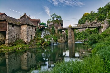 Fototapeta na wymiar A breathtaking view of the Korana river and village of Rastoke, Slunj, Croatia