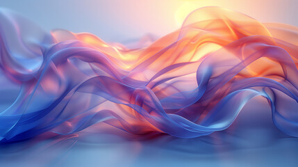 Abstract purple, orange and blue wavy shapes background