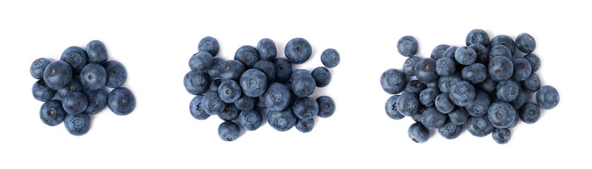 Ripe blueberries isolated on a white background. Delicious summer berry. Vegan. Organic fruits