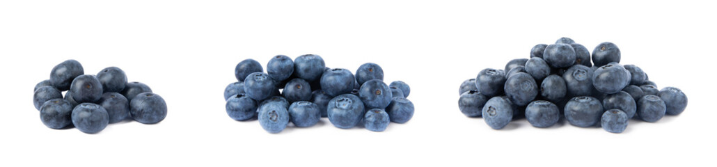Ripe blueberries isolated on a white background. Delicious summer berry. Vegan. Organic fruits