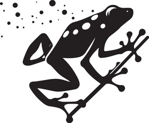 VECTORIZED POISON FROG ILLUSTRATION FOR DIGITAL CONTENT GENERATION, VECTORIZED POISON FROG SILHOUETTE FOR STICKERS, PRINTS, WEB PAGES, ICONS, ILLUSTRATIONS AND IMAGE EDITING
