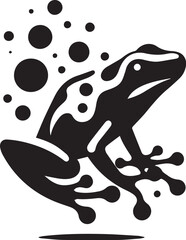 VECTORIZED POISON FROG ILLUSTRATION FOR DIGITAL CONTENT GENERATION, VECTORIZED POISON FROG SILHOUETTE FOR STICKERS, PRINTS, WEB PAGES, ICONS, ILLUSTRATIONS AND IMAGE EDITING