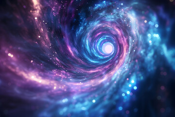 Hypnotic galaxy swirl with vibrant colors in deep space - obrazy, fototapety, plakaty