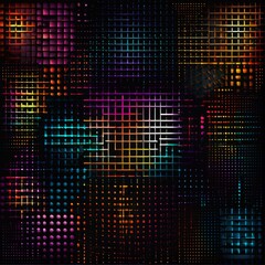 Colorful Abstract Background With Squares and Dots