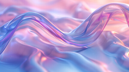 Abstract 3D fluid shapes in light pastel purple, pink and blue colors Background