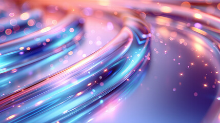 Abstract 3D fluid shapes in light pastel purple, pink and blue colors Background