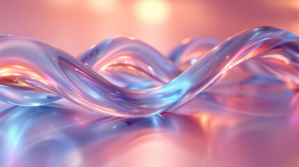 Abstract 3D fluid shapes in light pastel purple, pink and blue colors Background