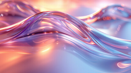 Abstract 3D fluid shapes in light pastel purple, pink and blue colors Background