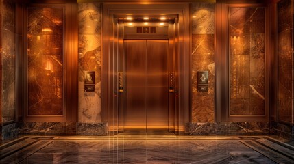 Fototapeta na wymiar Elegant elevator doors in a modern setting