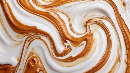 Melted White caramel. Liquid toffee background with swirl effect