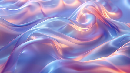 Abstract 3D fluid shapes in light pastel purple, pink and blue colors Background