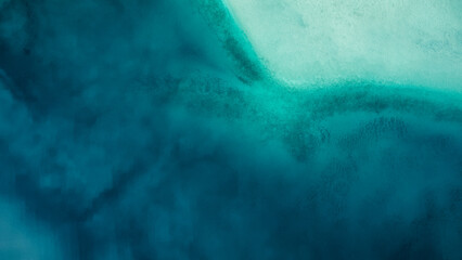Turquoise blue water of Lake Michigan from above