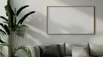 Frame up, interior wall background, modern home interior, 3D render