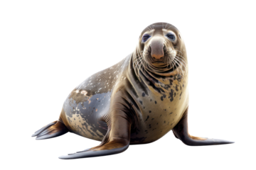 Southern elephant seal on isolated transparent background