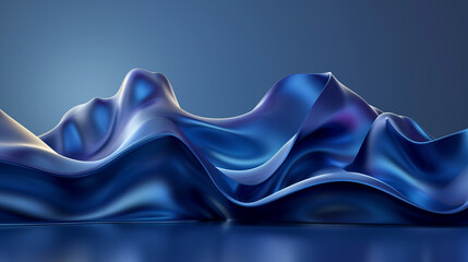 Abstract 3D fluid shapes in light pastel blue colors Background