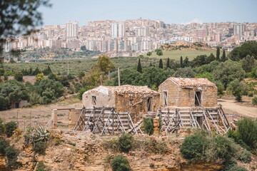 View of Agrigento and surroundings from a hill