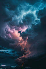 Electrified Skyscape: Lightning Strikes and Cloud Turbulence