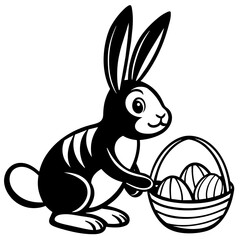 Easter Egg Bunny Adorable Rabbit Vector Illustration
