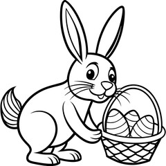 Easter Egg Bunny Adorable Rabbit Vector Illustration
