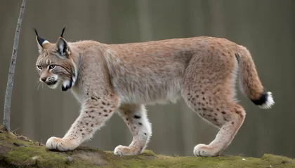 Deurstickers A-Lynx-With-Its-Fur-Bristling-Preparing-To-Defend- © Amra