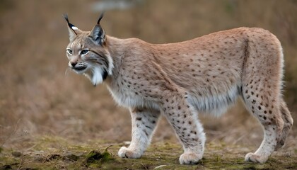 A-Lynx-With-Its-Tail-Held-High-A-Sign-Of-Confiden-