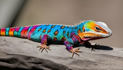 A-Lizard-With-Vivid-Colors-And-Intricate-Patterns- - obrazy, fototapety, plakaty