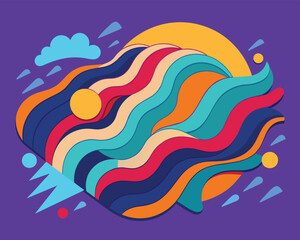 Abstract flow colorful wave background vector illustration