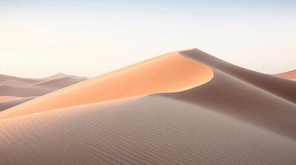 Fototapeta na wymiar Minimalist sand dune scenery at dawn
