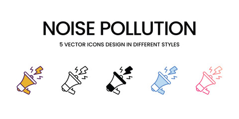 Noise Pollution Icons different style vector stock illustration
