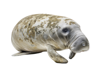 west indian manatee on isolated transparent background