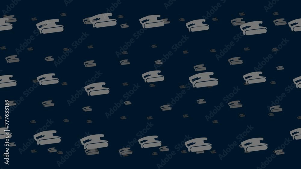 Poster sanding symbols float horizontally from left to right. parallax fly effect. floating symbols are loc