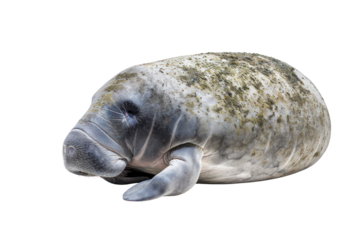 west indian manatee on isolated transparent background