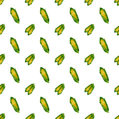 seamless pattern with vegetable corn 