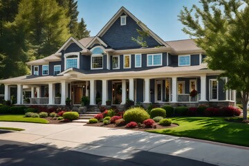 Luxury home in a garden.