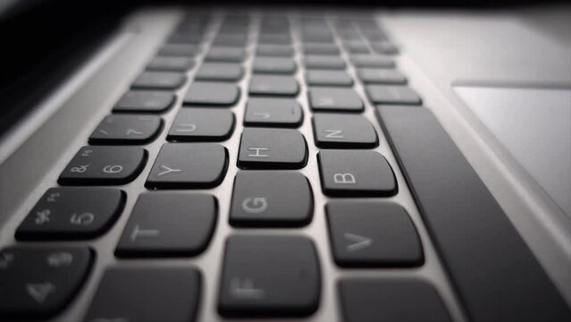 Fly Above Computer Keys Slow Motion