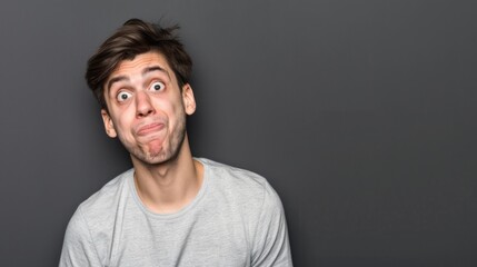Obraz premium Man Making a Funny Face With His Tongue