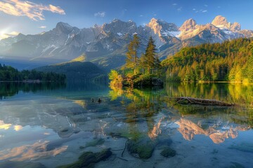 Fototapeta na wymiar Lakes and mountains