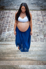 Beautiful Latina girl in the last months of pregnancy