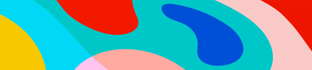 Collection of banners with flowing liquid shapes in a bold and modern colorful style