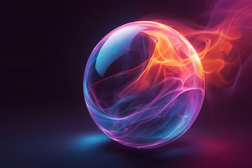 abstract background with glowing sphere