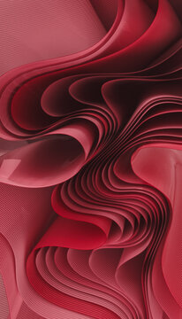 Abstract red background with layers of textile