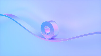 Abstract Minimal and Iridescent Purple Ring on wavy trail.